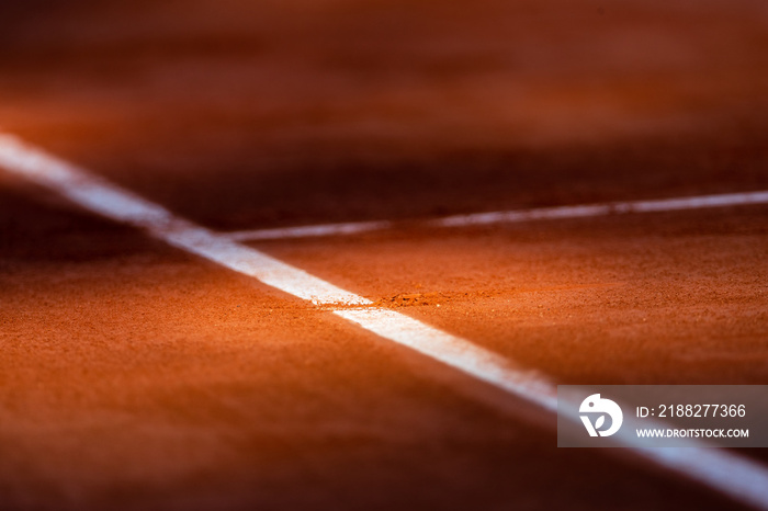 View on a tennis court and baseline