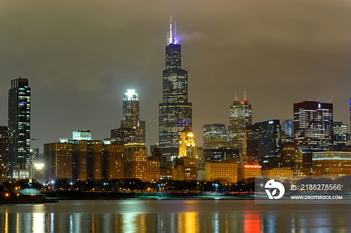 Chicago at night