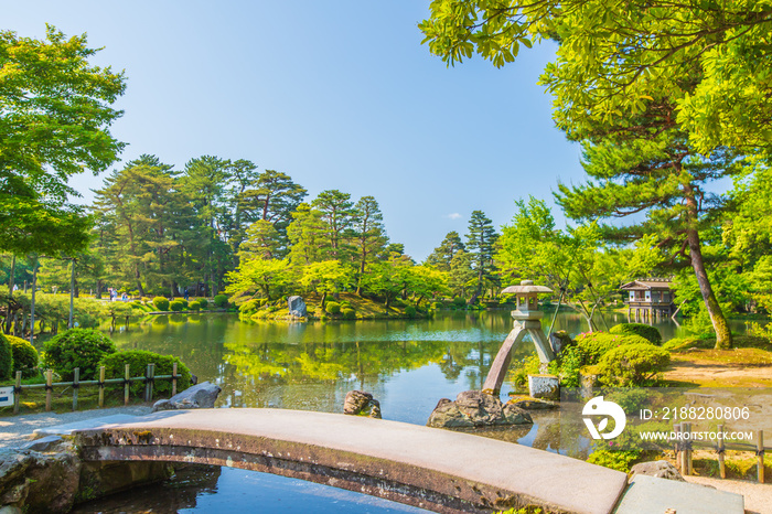 石川県金沢市　新緑の兼六園