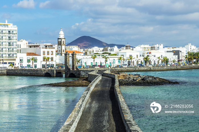 sea view at Castle of San Gabriel and Arrrecife, Lanzarote, Cana