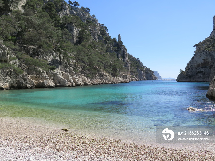 the bay of Calanque d en Vau, Calanques National Park, Marseille, Provence, April, France