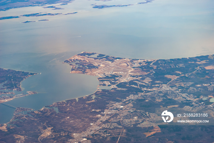 Aerial view of Patuxent River Naval Air Station, Maryland