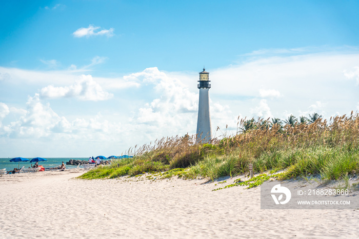 Cape Florida Lighthouse in Key Biscayne, Miami, USA