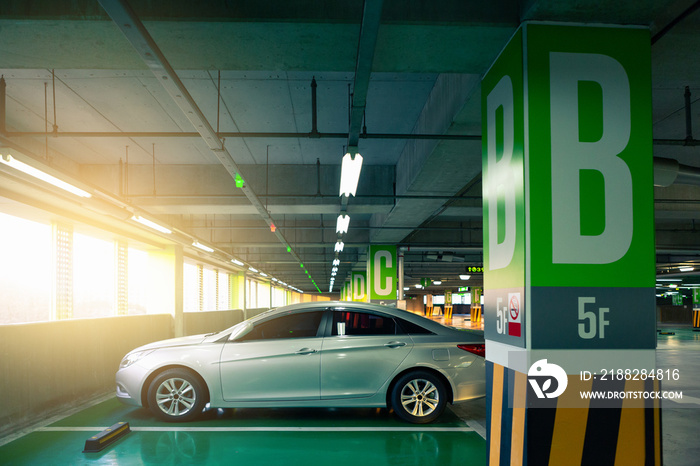 Shopping center parking with sensors and displays