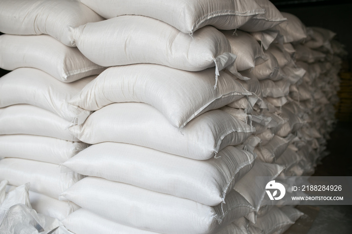 Rice in white sack 45kg-50kg., picture for rice mill or rice business.