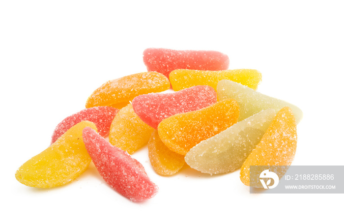 fruit jelly candies isolated