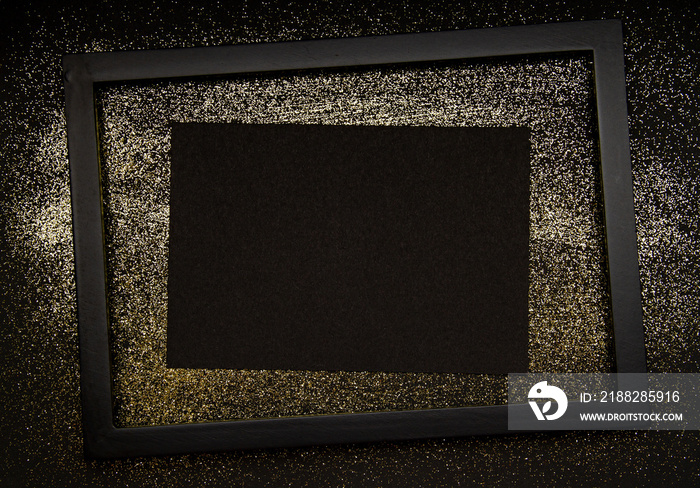 Mock up of Black paper and frame with the space for the text