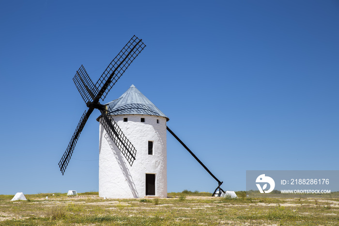 windmill in Campo de Criptana. La Mancha, Spain