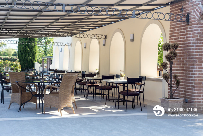 Summer poolside bar, a modern hotel on a summer sunny day