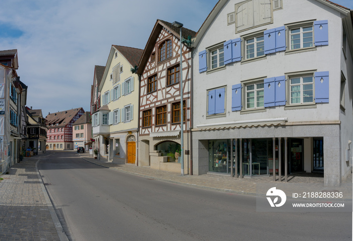 the historic village of Steckborn in  Switzerland with ist bourgeoisie buildings