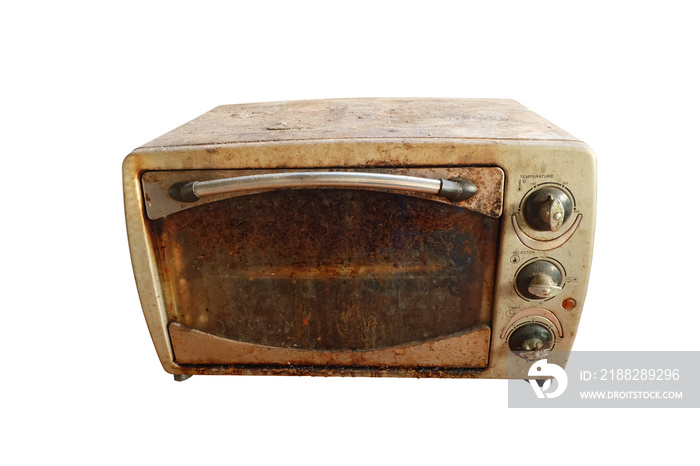 The oven that has been used has been dirty isolated on white background