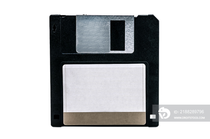 old computer floppy disk on white