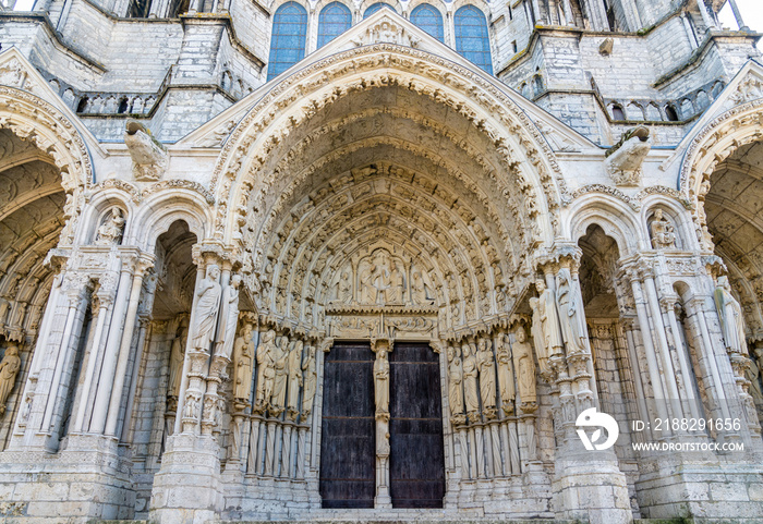 Details of Chartres Cathedral, UNESCO world heritage in France