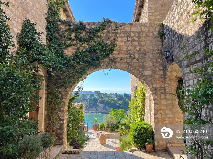 Ancient street in old town of Ulcinj, Montenegro