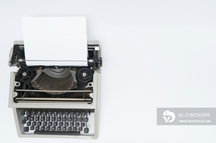 Vintage typewriter on  white background