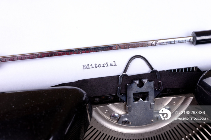 Editorial - written on an old black typewriter