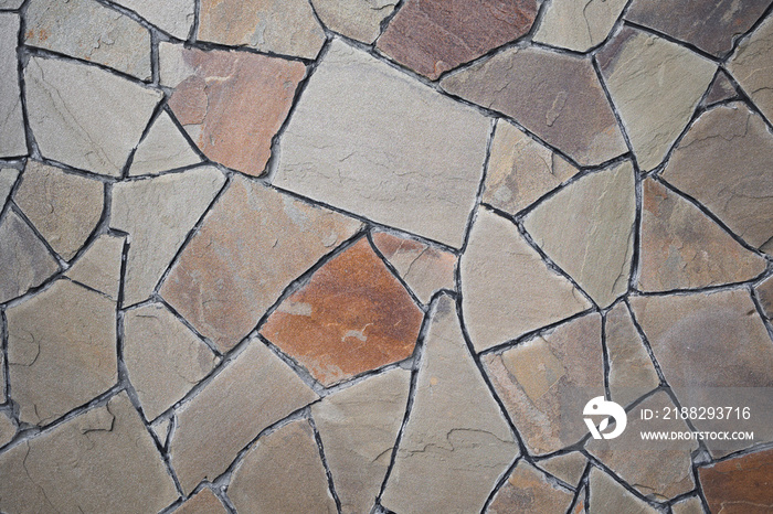 stone mosaic wall background texture . Vintage wall backdrop