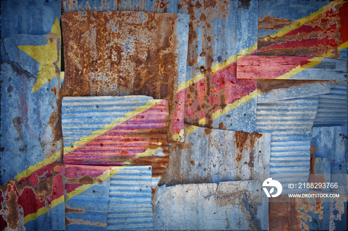 Corrugated Iron Congo Kinshasa Flag