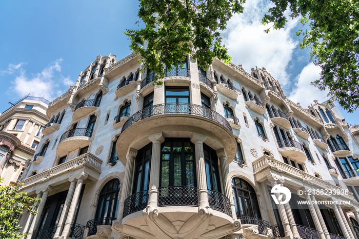 Facade Building Architecture In City Of Barcelona, Spain