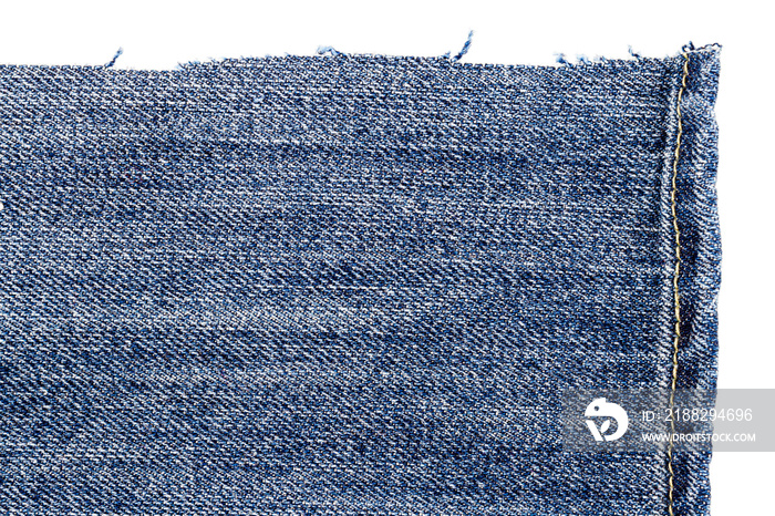 Piece of blue jeans fabric