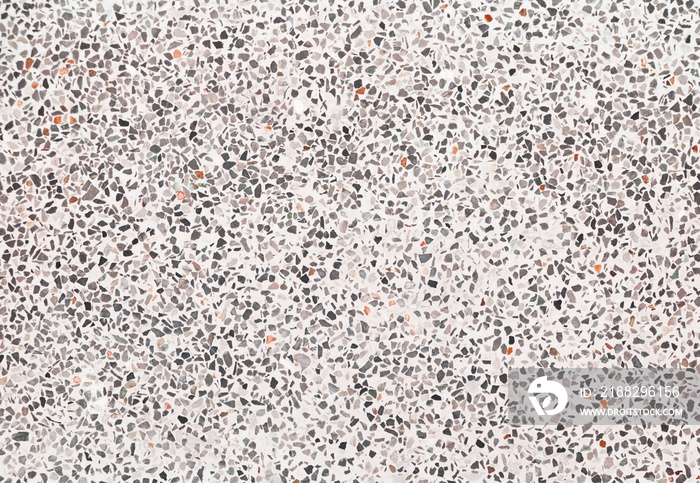 terrazzo floor old texture which has gravel stone black and gray white cement for background with copy space add text