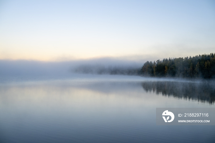 Misty morning on the lake