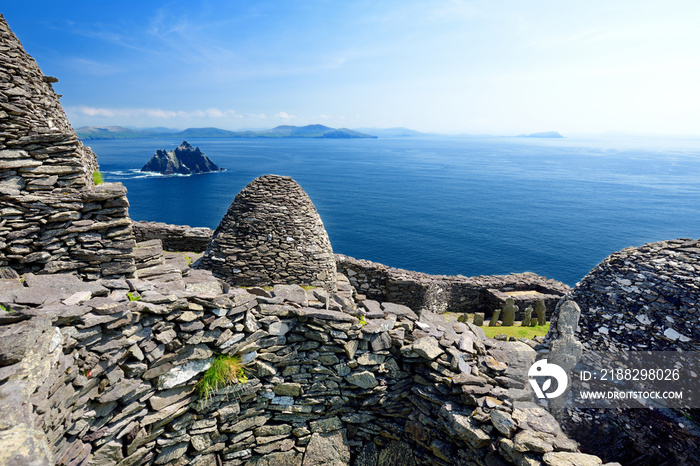 Skellig Michael or Great Skellig, home to the ruined remains of a Christian monastery, Country Kerry, Ireland