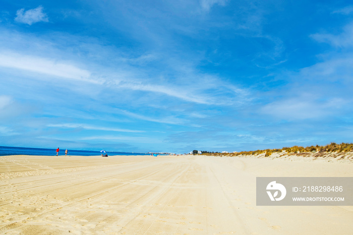 Casita Azul beach in Isla Cristina, Huelva, Andalusia, Spain