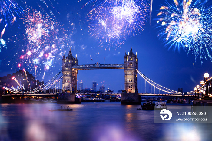 New Years eve/Firework celebrations in London, UK.