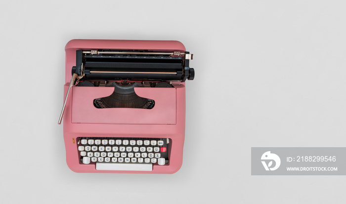 typewriter on table, top view