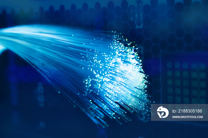 fiber optic showing data or internet communication concept