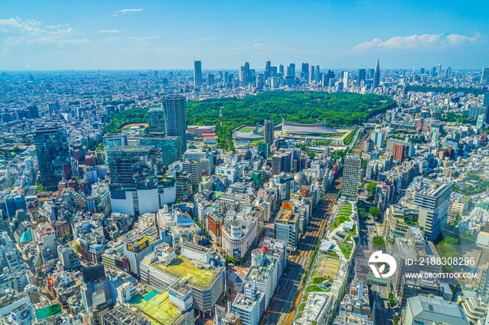 渋谷スカイ展望台から新宿の街並み