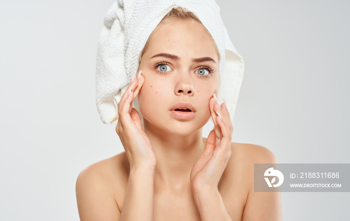 portrait of young woman with perfect health skin of face