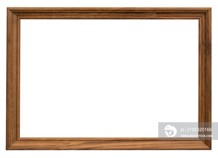 wood frame with clipping path on isolated white