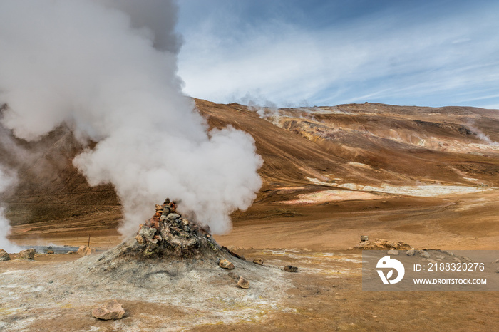 Solfatare bei Namafjall am Myvatn See，岛屿