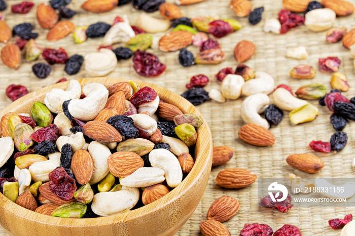 Trail Mix, nuts and dried fruits a great snack food