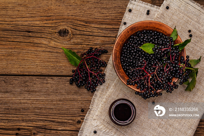 Elderberry jam from ripe berries