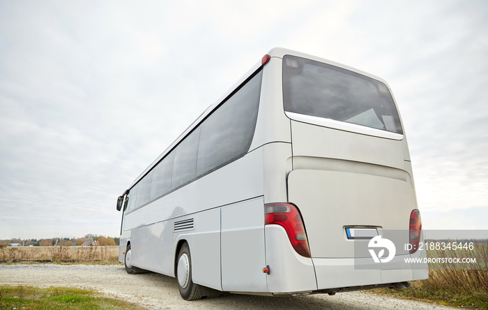 tour bus driving outdoors