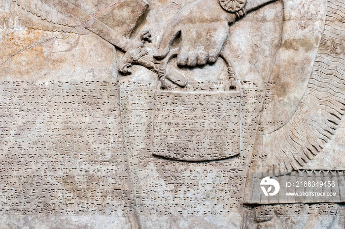 古巴比伦和亚述国王Ashurnasirpal Nimrud宫殿浮雕