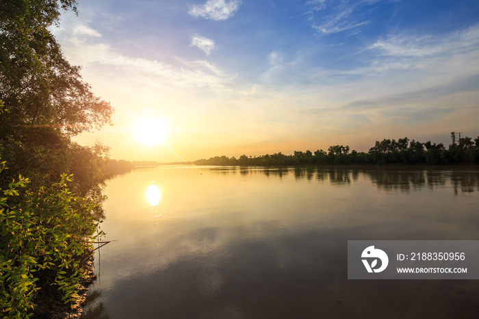 river and sunset