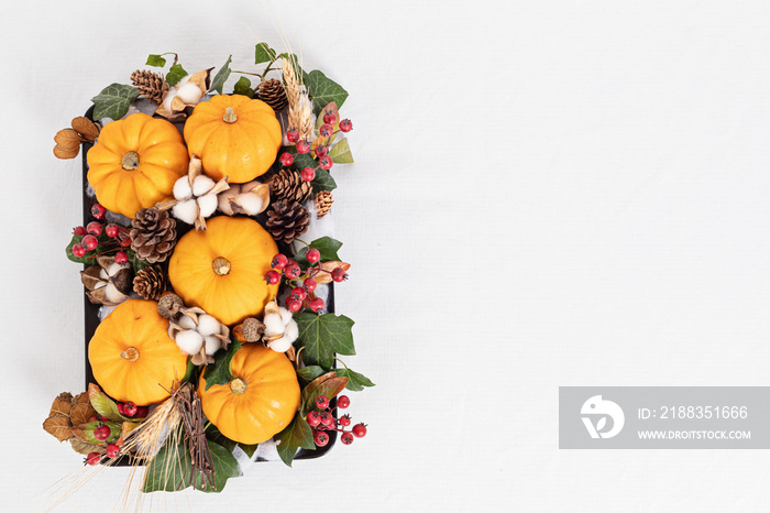 Autumn, fall thanksgiving table decoration, handmade centrepiece