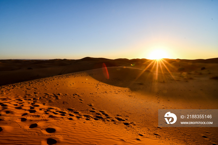 sunset in desert, photo as background