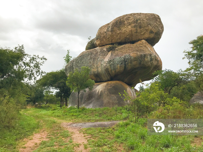 Natural balancing rocks in Epworth outside Harare, Zimbabwe