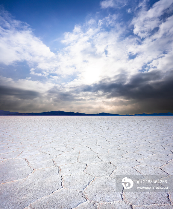 Salinas Grandes，Salta，Argentina。阿根廷北部美丽无尽的盐滩，靠近Purm