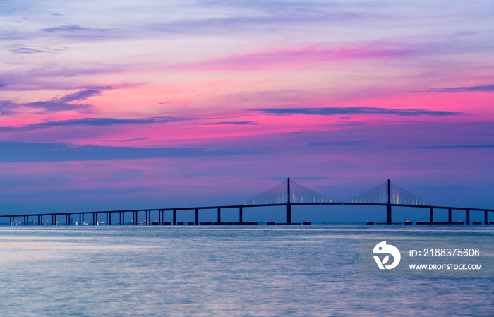 Sunshine Skyway Bridge at dawn