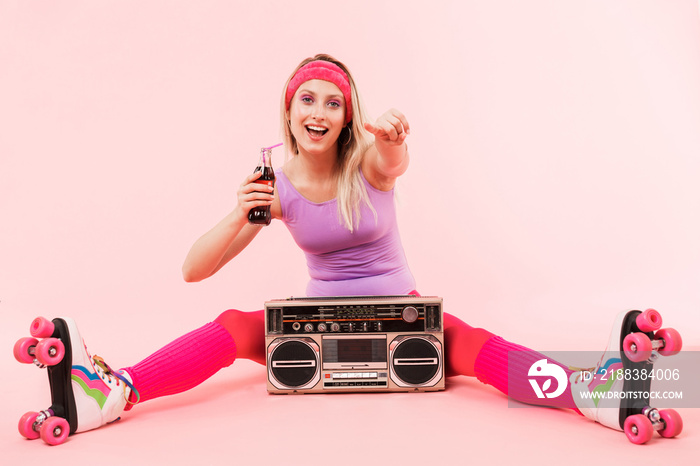 Portrait of a cheerful young blonde girl