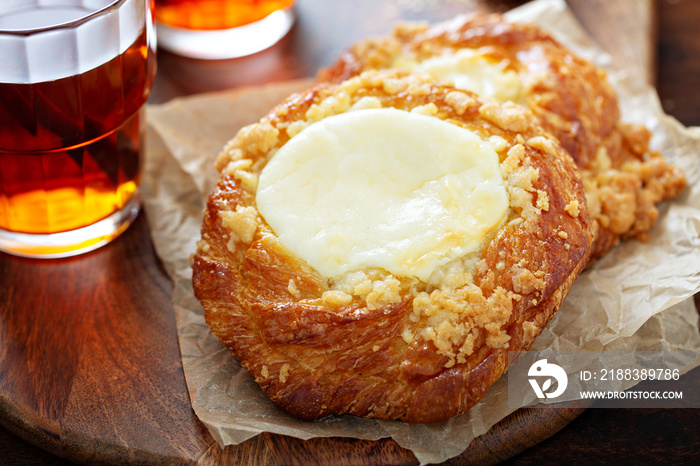 Cream cheese danishes with cinnamon spiced tea