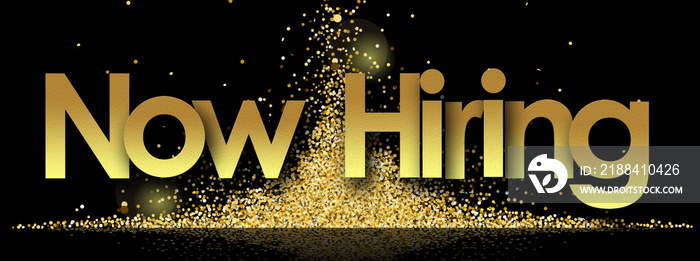 Now hiring in golden stars and black background