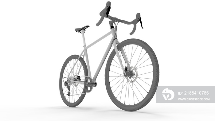 3D rendering of a racing bike bicycle isolated on white background