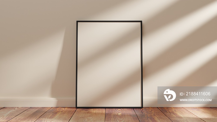 Empty framed canvas for mockups and art illustrations